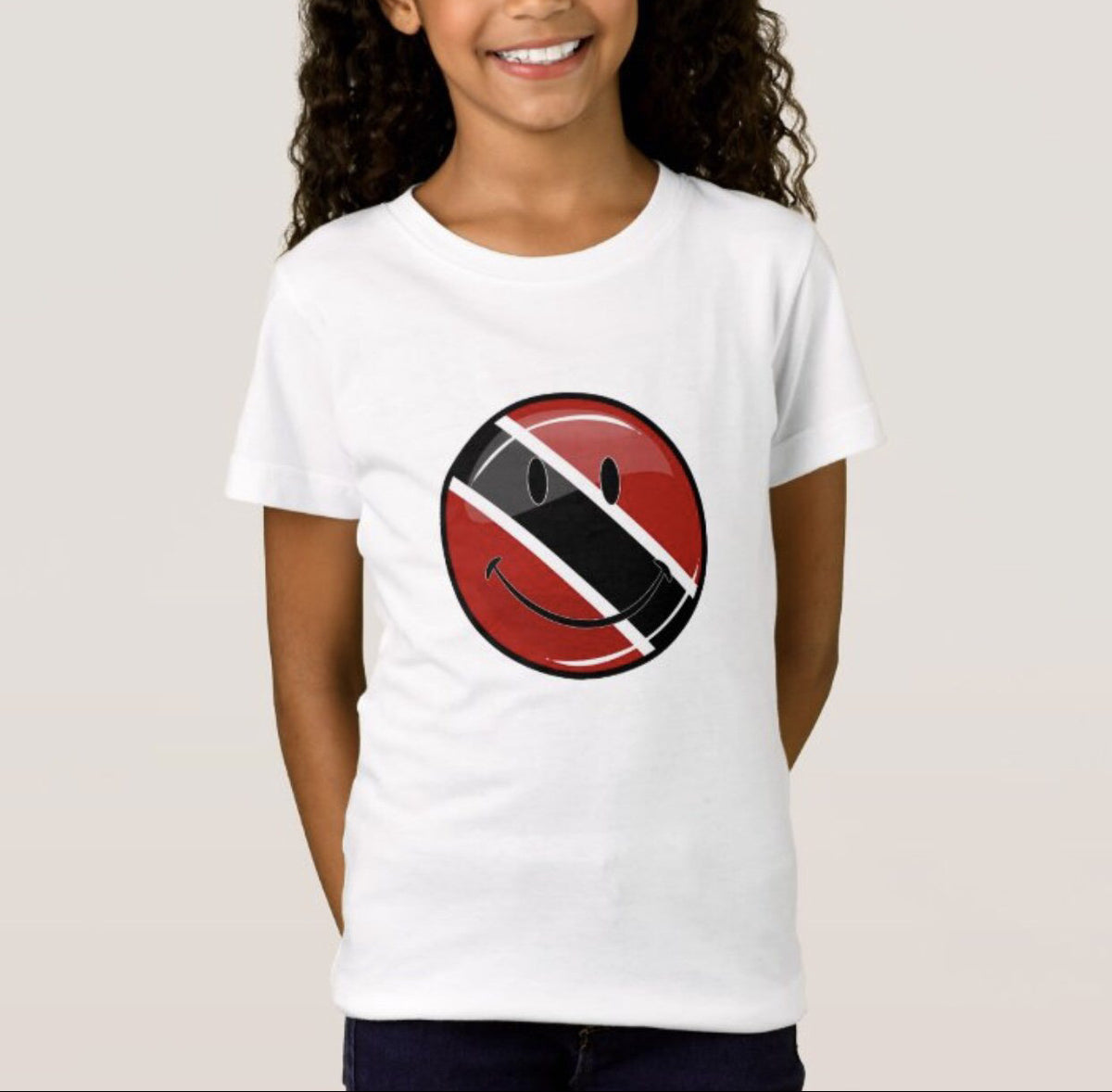 Kid’s Trinidad and Tobago Smiley Face Print Graphic T-shirt
