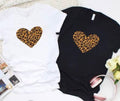 Women’s Leopard Heart Print T-shirt
