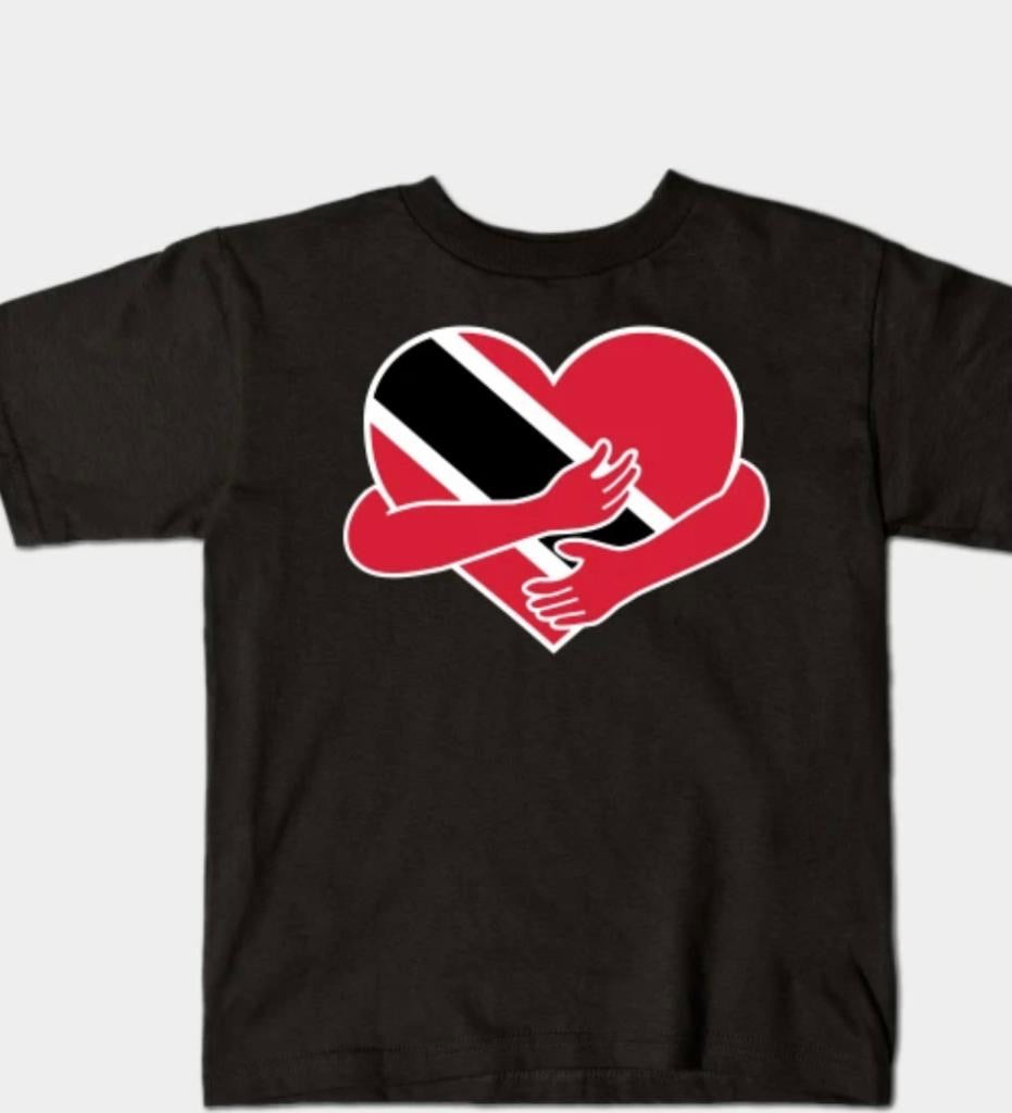 Kid’s Trinidad and Tobago Colored Heart Graphic Print T-shirt
