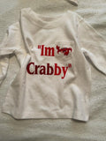 Kid’s “Im Crabby” Print with Crab Graphic Long Sleeved Shirt